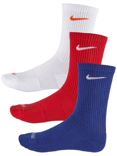 Nike Everyday Cushioned Crew Sock 3-Pack Rd/Wh/Bl