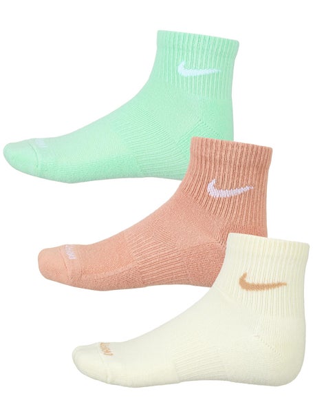 Nike Everyday Cushion Quarter Sock 3-Pack Mint