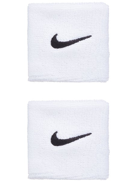 Nike Swoosh Singlewide Wristbands 2 Pk White/Black
