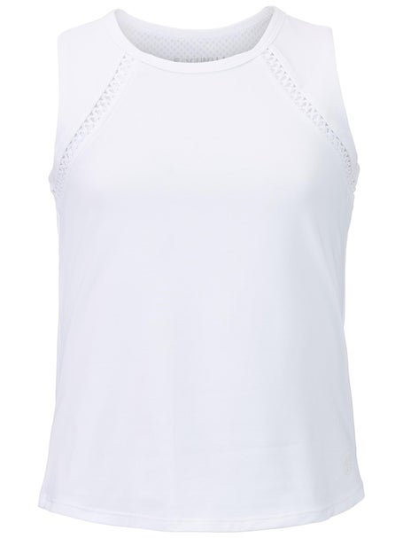 Sofibella Girls Tres Blanc Trellis Trim Tank