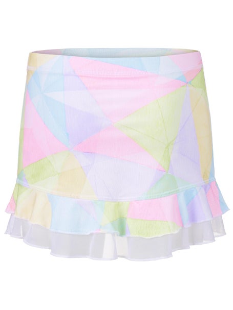 Sofibella Girls UV Double Ruffle Skirt-Rainbow Prisma