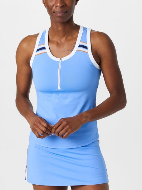 Sofibella Womens Classic Currents Zip Racer Tank