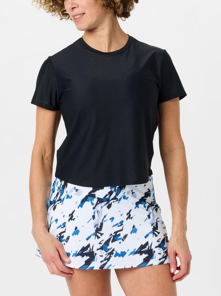 Sofibella Womens Electric Blue Black Magic Mesh Top