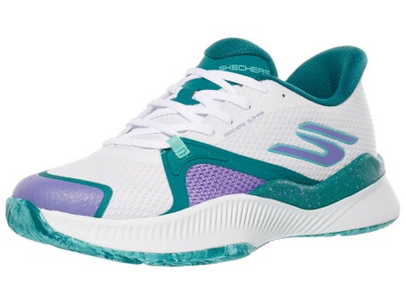 Skechers State Champ White/Turquoise Womens Shoes