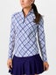 IBKUL Women's Tony Plaid Long Sleeve Mock